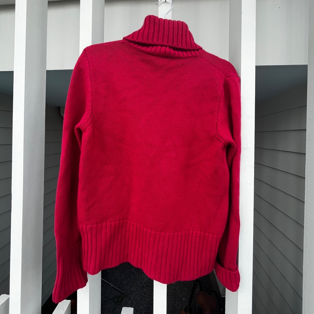 Burberry London knit turtleneck sweater size M classic comfy fall hot pink